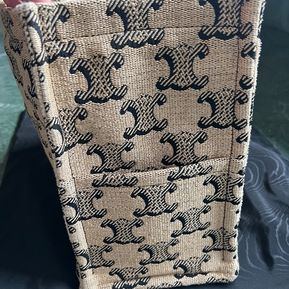 CELINE large Cabas Thais Textile with Triomphe Color Camel - Picture 6 of 12